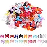 Mini Bows, 100 Pcs 1 Inch Multicolor Ribbon Bows Small Premade Bow Tiny Satin Ribbon Bow for DIY Crafts Sewing Scrapbooking Gift Wrapping Hair Accessories Christmas Party Decorations (20 Colors)