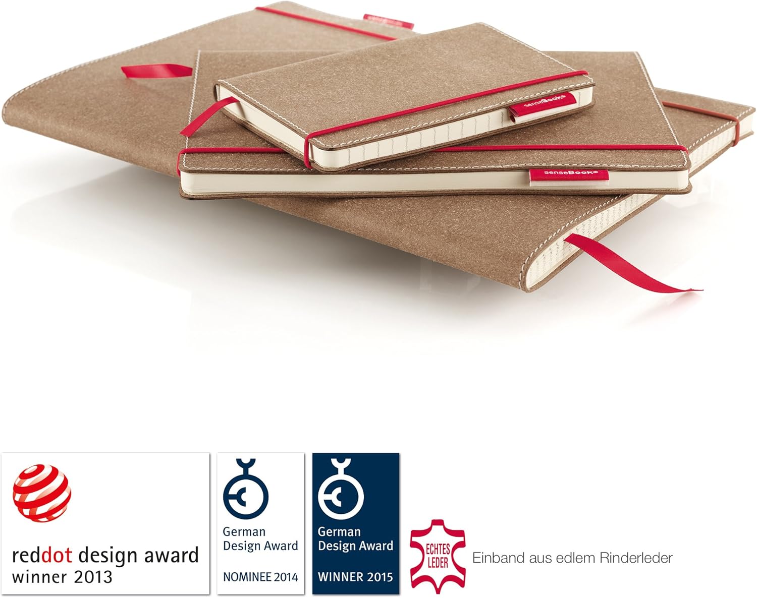 Transotype senseBook Medium Leather Red Rubber Squared Notebook - Image 4