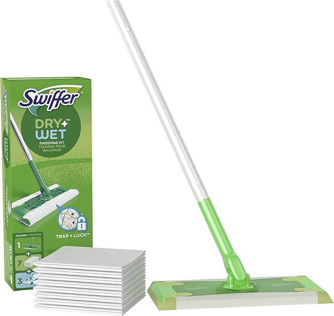 New! Swiffer Sweeper 2 In 1 Mop And Broom Floor Cleaner Starter Kit