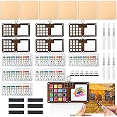 VZZNN 36 Pack Mini Watercolor Paint Set Pocket Artist Watercolor Travel Set Nano Palette with Sketchbook,12 Color Paint,Brush Pens for Painters Artists Beginner Students,15 Grid