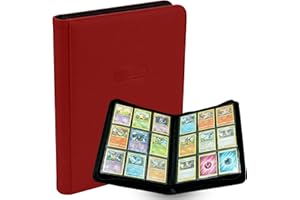 9 Pocket Card Binder Compatible with Pokémon Card – PU Leather Trading Card Binder Holds 360 Cards, Zippered TCG Binder for P