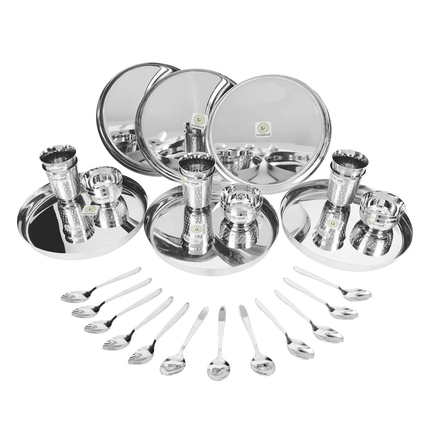 Buy Coconut Stainless Steel (Heavy Guage) Delight Dinner Set/Dinnerware