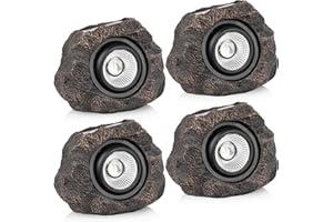 VISFLAIR Solar Rock Lights, 4 Pack Solar Powered Waterproof LED Spotlights Decorative for Outdoor Garden, Pathway, Walkway, Yard, Landscape, Patio