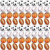Civaner 100 Pieces Mini Stress Balls Bouncy Foam Sports Balls Including Basketball, Soccer Ball, Baseball, Football for Sports Party Favors Mini Footballs Party Favors(Small)