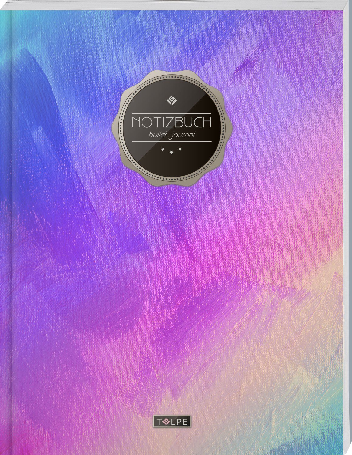 TULPE Bullet Journal A4 „C053 Leinwand“ (140+ Seiten, Vintage Softcover, Punktkariertes Papier – Punktraster Notizbuch, Handlettering, Skizzenbuch, Zeichenbuch)