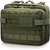 WYNEX Tactical Large Admin Pouch of Double Layer Design, Molle EDC EMT Utility Pouch with Map Sleeve Modular Tool Pouch Large Capacity Flag Patch Included
