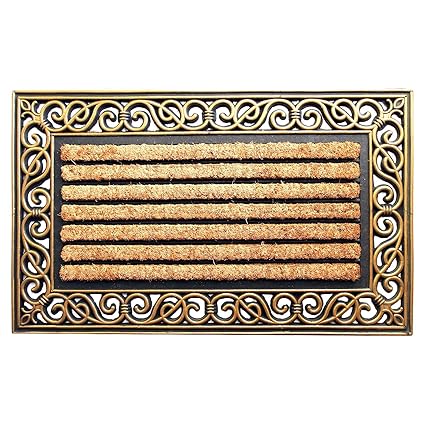 Onlymat Rubber Coir Doormat,Brown Black ,75 Cm X 45 Cm X 1 Cm