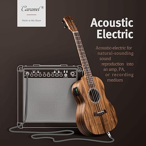 Strap And Eq Cable Caramel Cb207 Acacia Baritone Acoustic Electric Ukulele With Truss Rod With Additional Strings Padded Gig Bag String Instruments Musical Instruments Stage Studio Urbytus Com