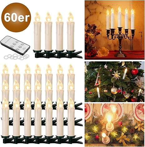 Decorazioni Natalizie Con Candele.Yaobluesea 60pcs Candele Natalizie Luci Natalizie Wireless Candele Natalizie Decorazioni Per Alberi Luci Dell Albero Di Natale Con Telecomando Senza Fili Per Albero Di Natale Decorazioni Natalizie Matrimonio Compleanno Amazon It Illuminazione