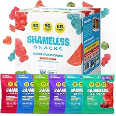 Shameless Snacks - Healthy Low Calorie Snacks, Low Carb Keto Gummies (Gluten Free Candy) - 6 Pack Super Variety Pack