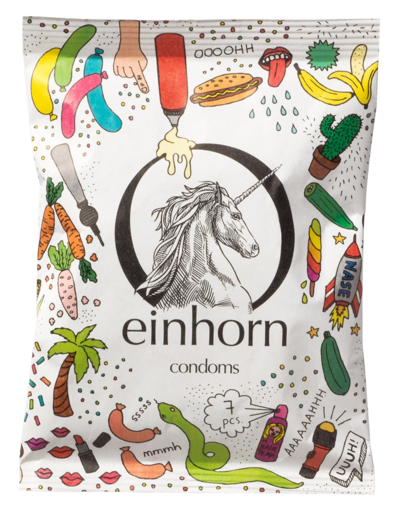 Einhorn Unicorn Condoms, Pack of 7