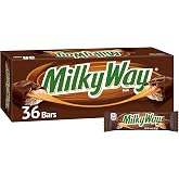MILKY WAY Milk Chocolate Caramel Candy Bars, Full Size, Bulk Box, 36 ct | Caramel and nougat in milk chocolate bars, individu