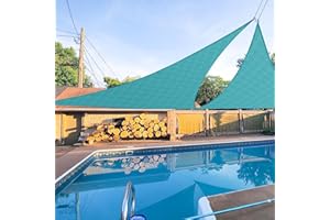 E&K Sunrise 8' x 8' x 8' Sun Shade Sail Triangle Canopy Shade Cover UV Block for Patio Backyard Garden Outdoor (Turquoise)
