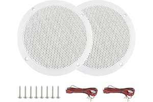LENKRAD 5.25 Inch Marine Speakers White - 2 Way Waterproof Boat Speakers with 160 Watts Power & Low Profile Slim Style, 5.25” Dual Full Range Speakers for Camping Fishing RV - 1 Pair
