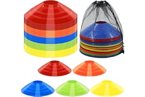 Jyongmer 60/30 Pack Soccer Training Cones - Agility Cones with Carry Bag, Sturdy Disc Cones for Sports Training, Soccer, Football, Basketball, Indoor Outdoor Sports, Festive Events, Field Cone Markers