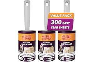 MEIQIHOME Lint Rollers for pet Hair,300 Sheets Value Set Lint Roller with 3 Upgraded Handles, 3 Rollers Portable Pet Lint Remover for Clothes, Furniture, Carpet, Dog & Cat Hair Removal