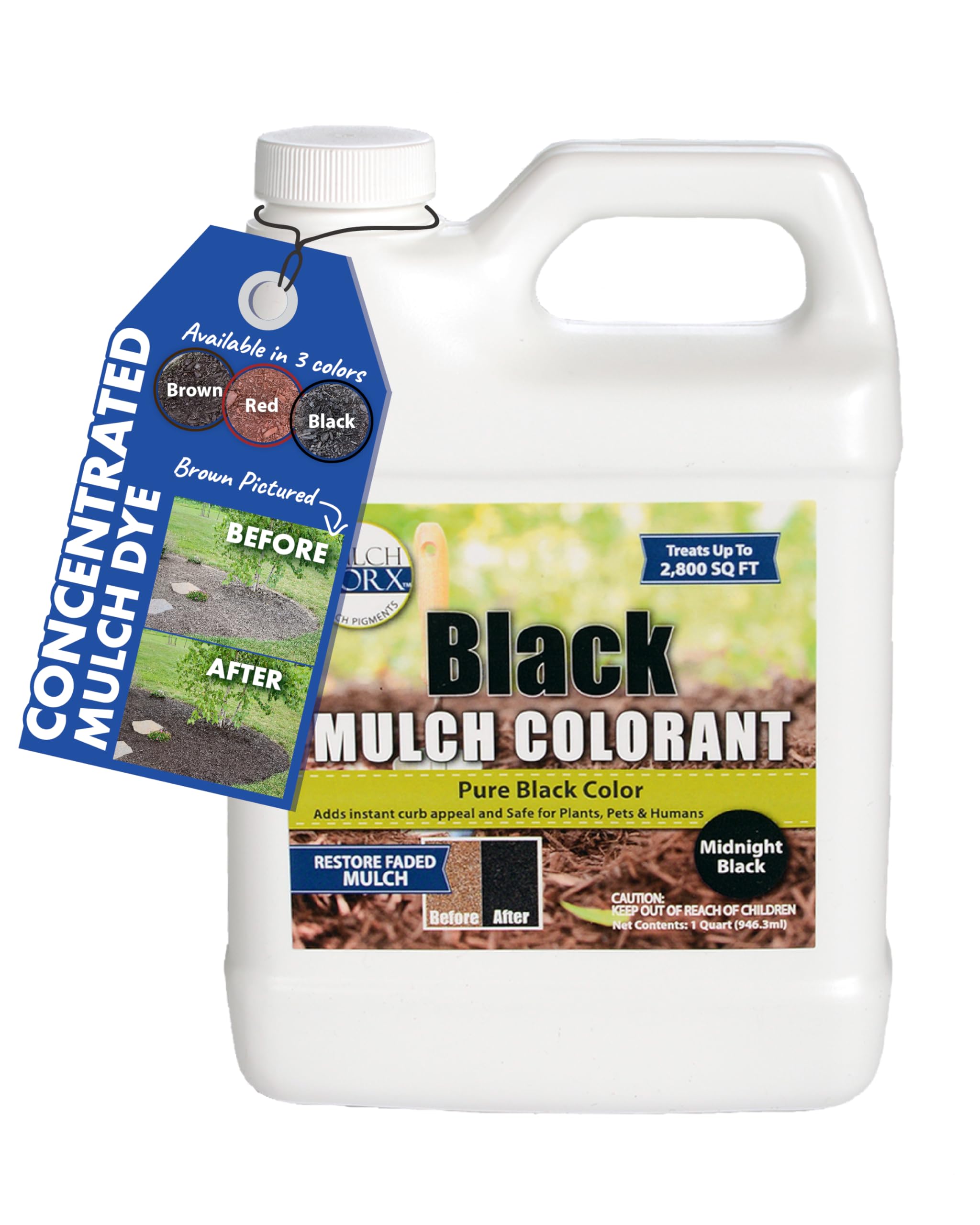 Sanco Industries Mulchworx Mulch Color Concentrate - 2,800 Sq. Ft. - Pure Midnight Black Mulch Dye Spray Black