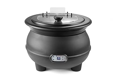 Hendi 860502 Suppenkessel, Aluminium, schwarz, 37 x 37 x 30 cm