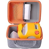 co2CREA Hard Case Compatible with Yoto Player 3rd Generation Kids Screen-Free Bluetooth Audio Speaker Plays Audiobook Cards Radio and Hold up to 36 Yoto Player Cards, Grey Case+Orange Zipper