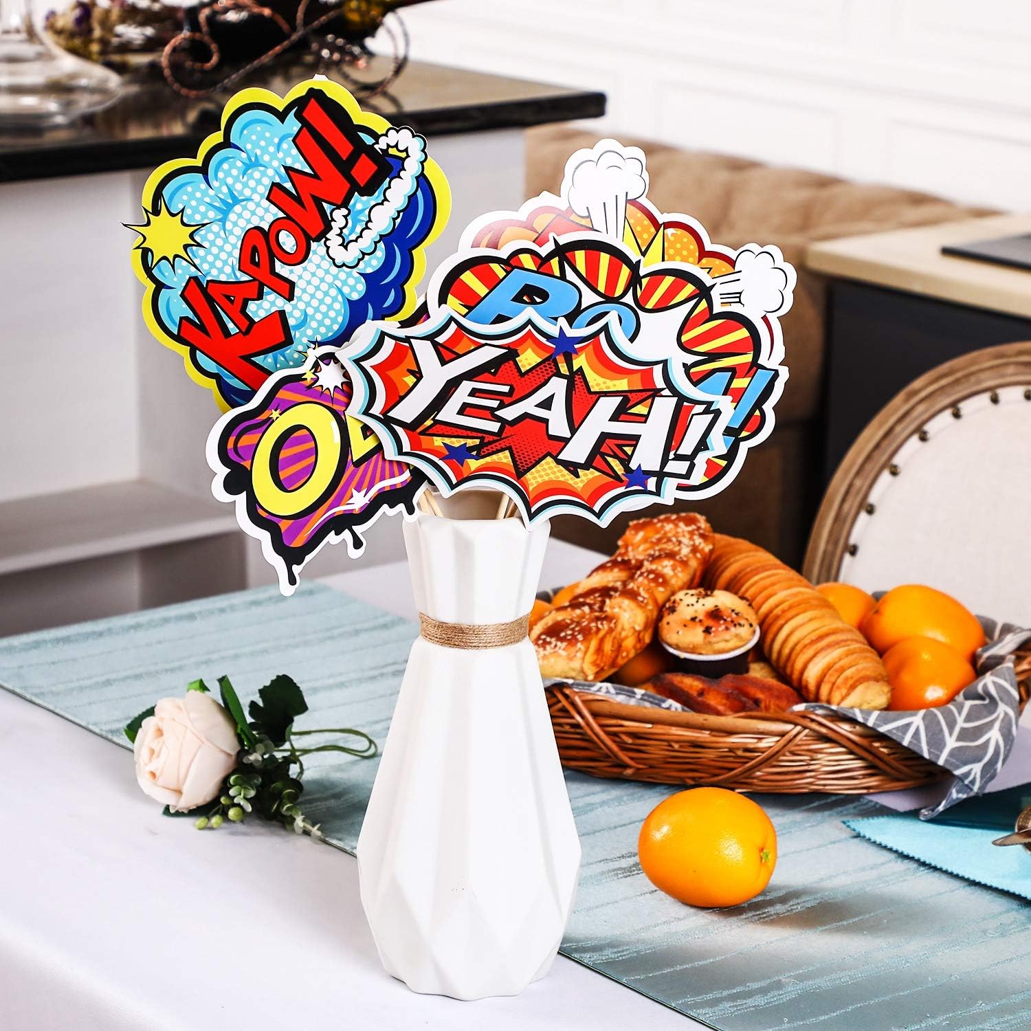 24 Pieces Hero Action Sign Cutouts Super Fun Hero Theme Party Supplies ...