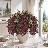 6 Pcs 17'' Artificial Nandina Berry Stems Burgundy Faux Branches Home Decor | Realistic Faux Berry Picks for Vase DIY Floral 