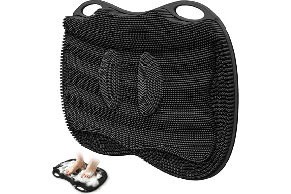 Vynusio Shower Foot Scrubber Mat in Shower XL Deep Clean with Suction Cups | Siliconoe Foot Spa 3D Brush Exfoliating Massage