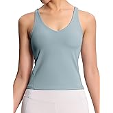 Dragon Fit Women's Padded Workout Tank Tops Fitted Wirefree Longline Sports Bra for Gym Yoga
