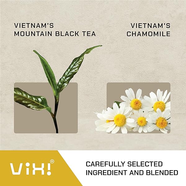 VIXI CHAMOMILE TEA BAGS BLENDED WITH BLACK TEA,...