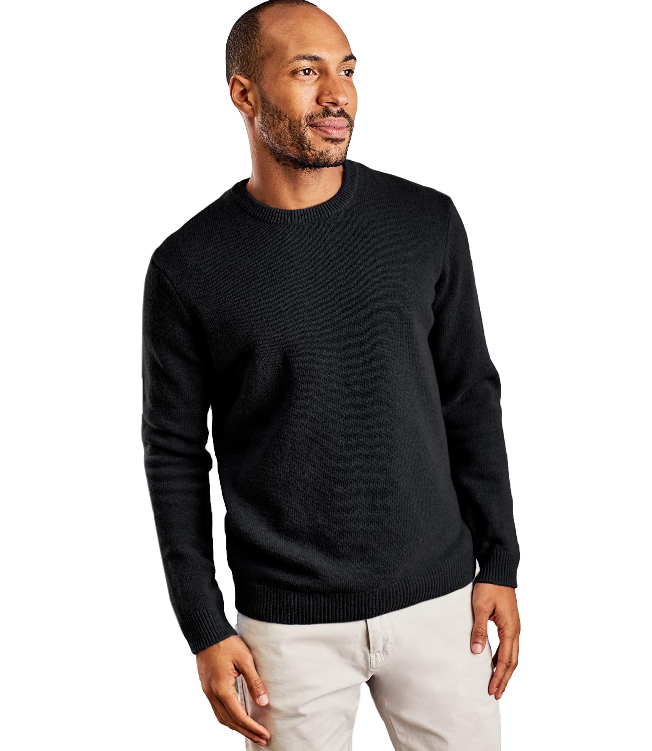 Mens Lambswool Crew Neck Sweater Warm Top Black Xl Desertcart INDIA