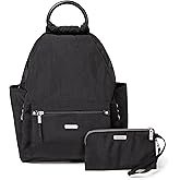 Baggallini womens New Classic Heritage With Rfid Phone Wristlet All Day Backpack, Black, One Size US