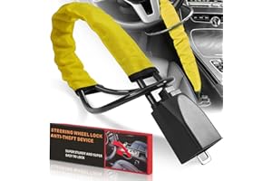 Esploratori Steering Wheel Lock and Seat Belt Anti-Theft Lock with Keys for Car Security - Universal Fit for Most Vehicles, SUVs, Vans, Golf Carts, and Trucks