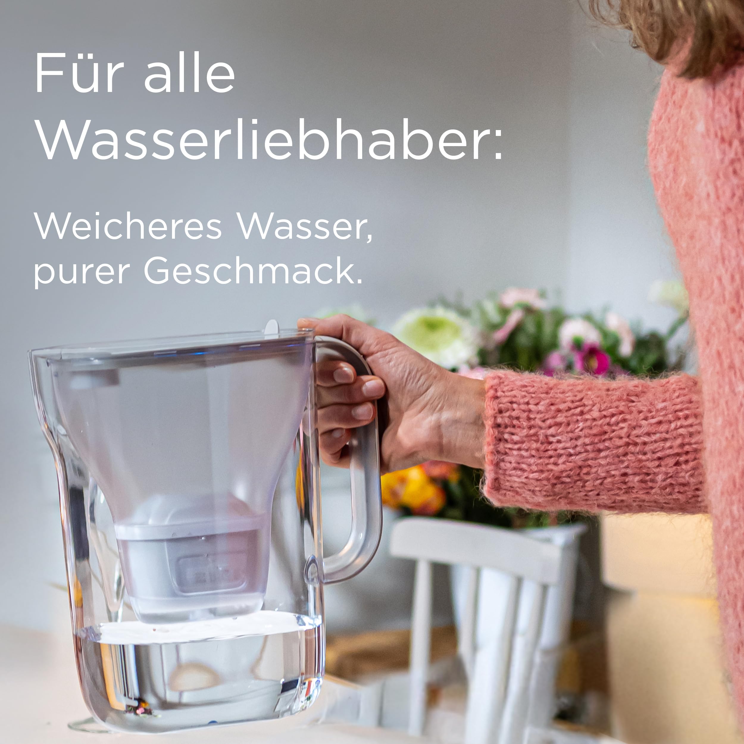 BRITA Wasserfilter Kanne Style Essential weiß (2,4l) inkl. 3x BRITA MAXTRA PRO Pure Performance – Kühlschrankgeeignete Kanne mit Smart Light LED & Klapp-Deckel, filtert Verunreinigungen & mehr 4
