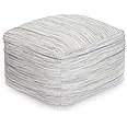 thumbnail image 2 of Handmade Terracotta Pouf Ottoman | 19x19x17 Inch Footrest & Extra Seating | Eco-Friendly EPP Bead Filling For Living Room & Bedroom 2 of 14