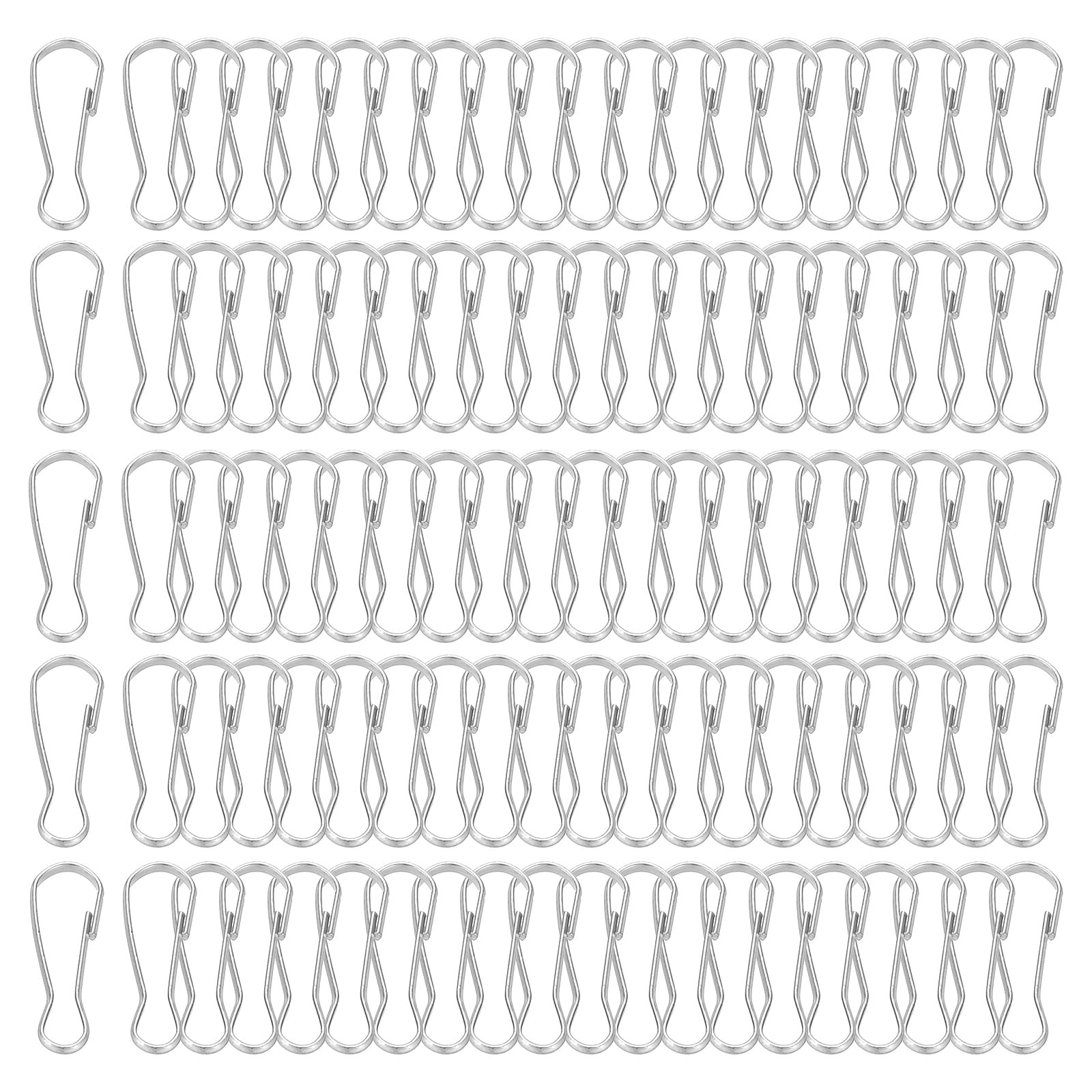 PATIKIL Lanyard Hooks, 240 Pcs 20mm Stainless Steel 304 Spring Snap Hook Metal Clips Clasp for Key Chain Key Rings ID Card Shower Curtain, Silver