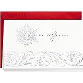 Hallmark Boxed Holiday Cards (Season's Greetings Snowflake, 40 Holiday Cards with Envelopes)