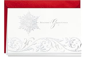 Hallmark Boxed Holiday Cards (Season's Greetings Snowflake, 40 Holiday Cards with Envelopes)