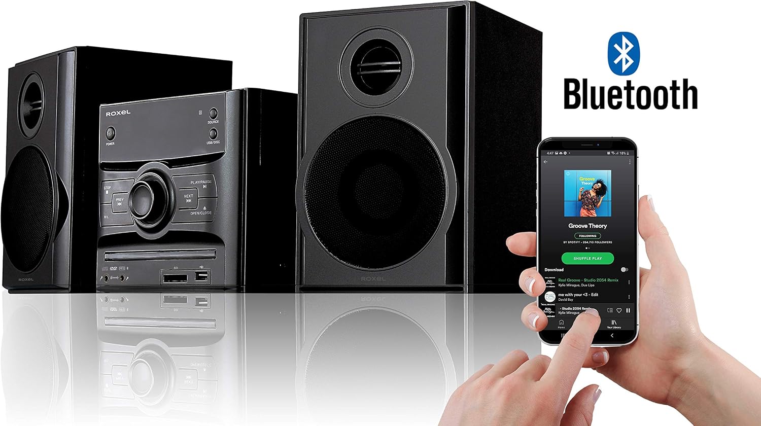 Roxel RCD-250BT All in One Compact Micro Hifi CD Player, Mini stereo, DVD player, Karaoke function, Remote Control - Image 4