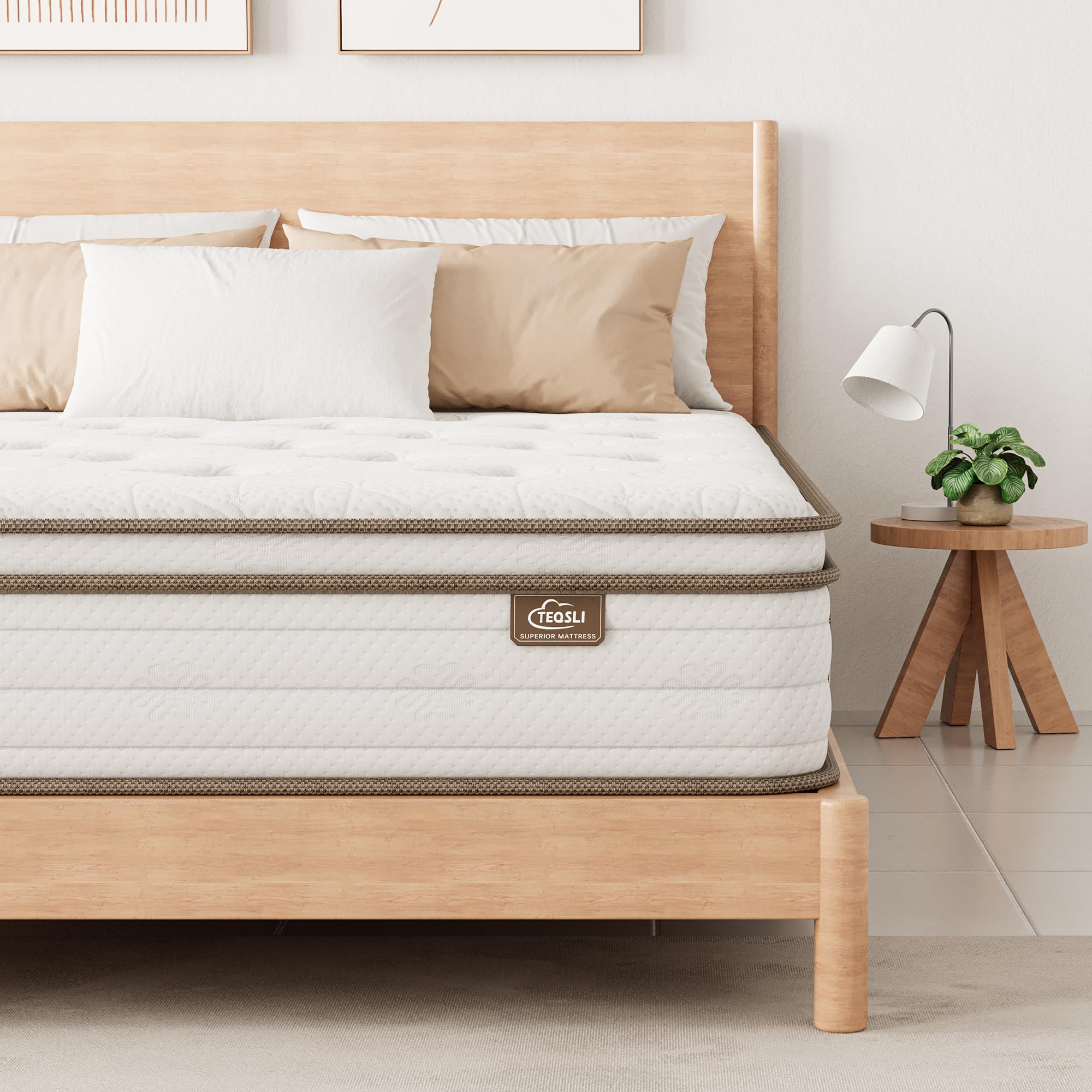 Photo 1 of TeQsli Twin Mattress, 10 Inch Twin Size Mattresses in a Box, Memory Foam & Individual Pocket Spring Hybrid Mattress for Motion Isolation, Pressure Relief, 100-Night Trial, 10-Year Support