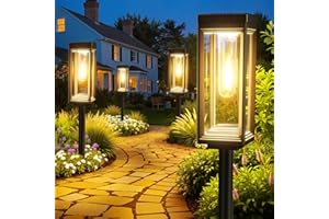 WDTPRO Bright Solar Pathway Lights Outdoor, 8 Pack Solar Powered Garden Lights Waterproof, Auto On/Off Dusk to Dawn Up to 15 Hrs Outdoor Lighting for Pathway Yard Walkway Driveway Patio Decor Landscape