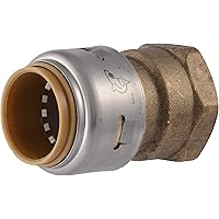 SharkBite Max 3/4 x 3/4 Inch FNPT Adapter, Push to Connect Brass Plumbing Fitting, PEX Pipe, Copper, CPVC, PE-RT, HDPE, UR088