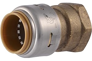 SharkBite Max 3/4 x 3/4 Inch FNPT Adapter, Push To Connect Brass Plumbing Fitting, PEX Pipe, Copper, CPVC, PE-RT, HDPE, UR088A