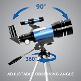 AOMEKIE 70mm Refractor Telescope 150X with Tripod Moon Filter Smartphone Adapter view 8