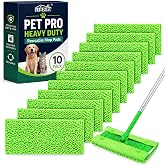 HOMEXCEL 10 Pack Microfiber Mop Pads Compatible with Swiffer Sweeper | Reusable Pad Refills for Pet Hair Pickup, Mop Head Replacements for Multi Surface Floor Cleaning, Ideal for Pet Homes