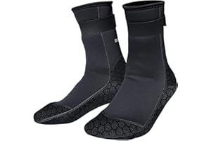 PAWHITS Wetsuit Socks, 3mm Neoprene Sand Proof Beach Booties, Thermal Anti-Slip Diving Socks for Scuba Surfing Kayaking