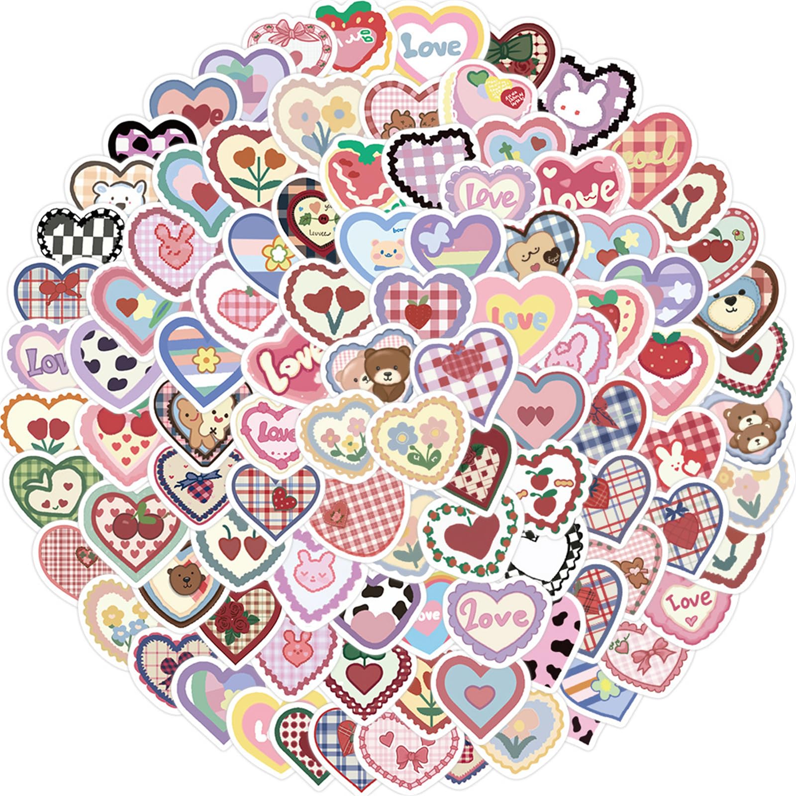 Photo 1 of 100pcs Mini Love Heart Stickers for Teens Adults Vinyl Waterproof Heart Label Decals Self Adhesive Love Stickers for Water Bottle, Laptop, Scrapbook, Journaling Supplies (Mini Heart)
