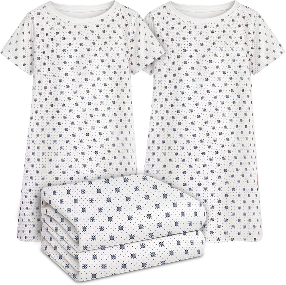 Linteum Textile Supply White Snowflake Twill Patient Hospital Gown One Size