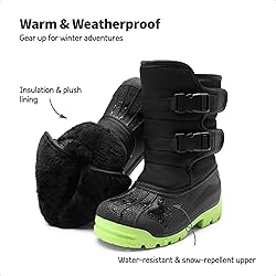 DREAM PAIRS Boys Snow Boots Bright Colored Outsole