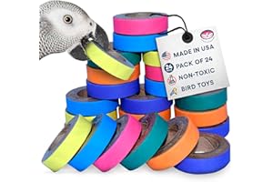 Super Bird Creations SB1155 Fatty Bagels - Durable Cardboard Core Bird Toy Components, Ideal for Parrots, Chewing and Play, Perfect Refill for SB1107 Bagel Cascade - Bird-Safe Paper, Pack of 24