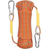 X XBEN Outdoor Climbing Rope 10M(32ft) 20M(64ft) 30M(96ft) 50M(160ft) 70M(230ft) 152M(500FT) 352M(1000FT) Static Rock Climbing Rope for Escape Rope Ice Climbing Equipment Fire Rescue Parachute
