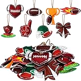Hahafelt 24 Pcs Football Tree Ornaments Football 3D Felt Hanging Ornaments with Ropes Sports Tree Decor for Bowl Game Day Party Supplies Favor Indoor Outdoor Gift DIY Crafts Decor